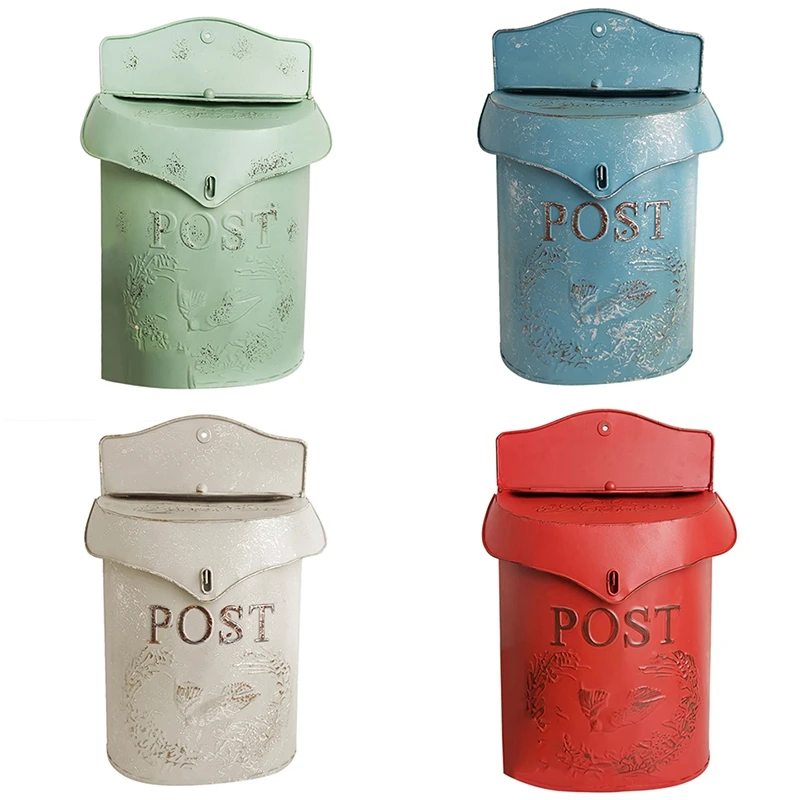 

AT35 Iron Retro Mailbox, Sealed Suggestion Box, Newspaper Mailbox, Wedding Garden Decoration Home Mailbox Post Box