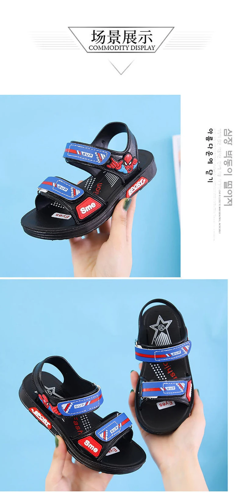 Disney Boys Spiderman Sandals Summer Kids Shoes Toddler Baby Boys Sandals Infant Casual Beach Children Outdoor Black Shoes girls shoes