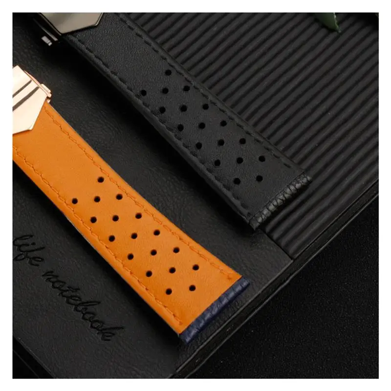 SCHIK 22mm Genuine Calfskin Leather Watchband For TAG For HEUER Strap MONACO CARRERA Quality Leather Watchband Bracelet