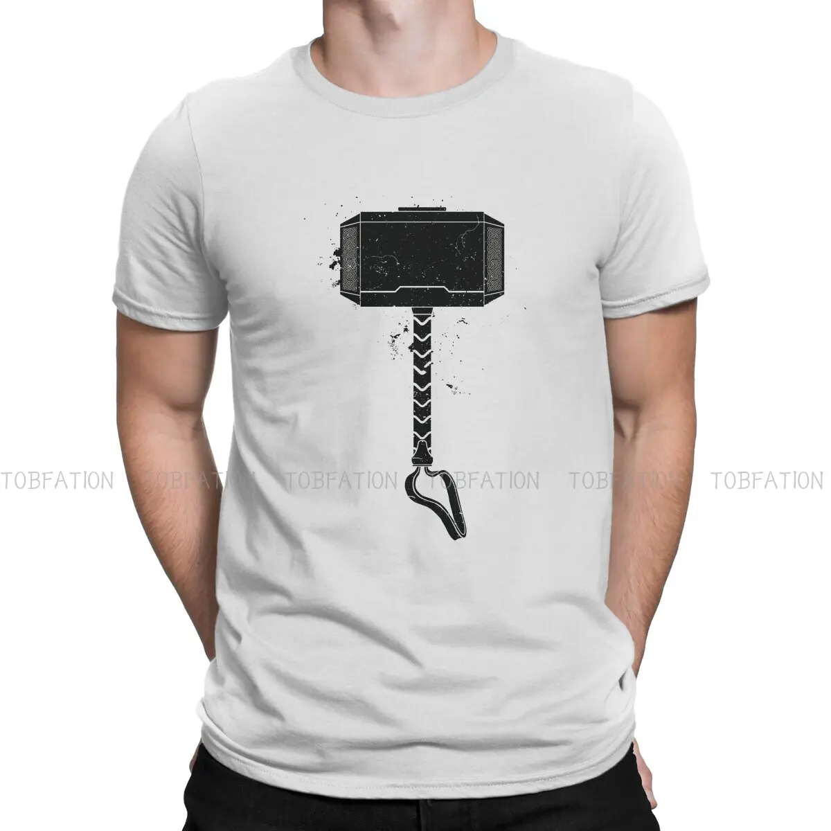

MJOLNIR HAMMER OF THE GODS Essential TShirts God Male Harajuku Fabric Tops T Shirt Round Neck