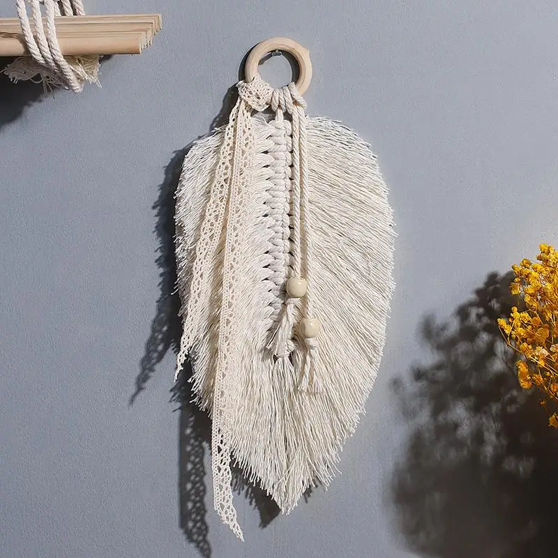 

Feathers For Crafts Wedding Decoration Macrame Wall Decoration Handwoven Feathers Design Tassel Tapestry Handicraft Accessories