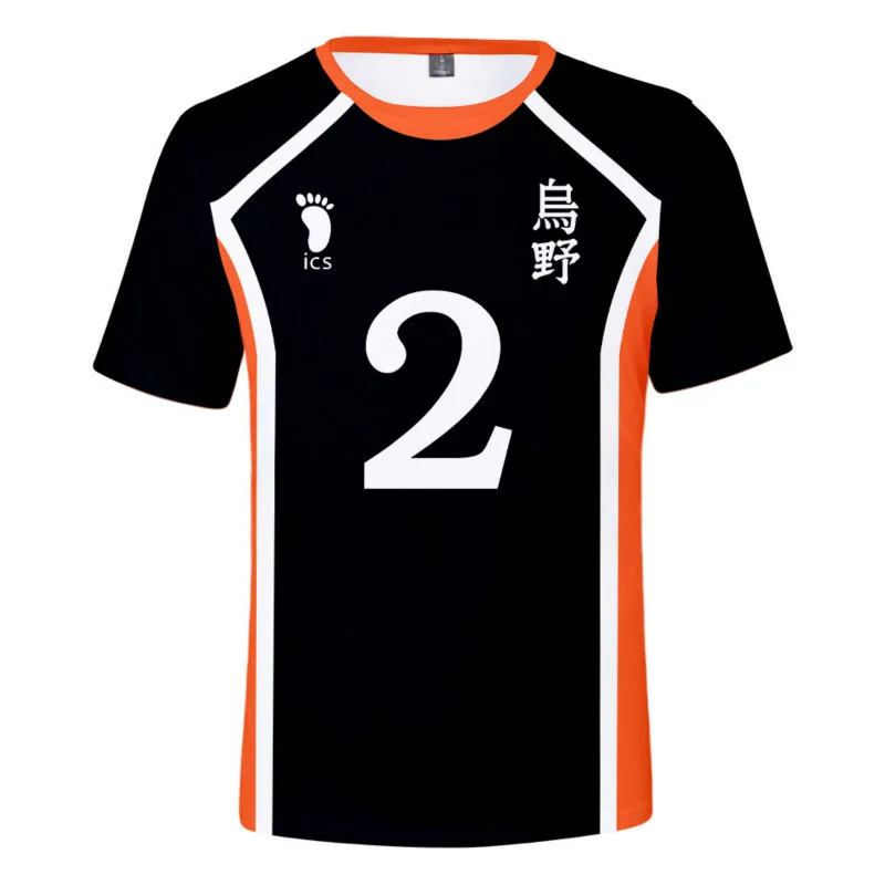 Summer New Men\'s 3D Printing Hinata Shoyo Shadow Mountain Tobio T-shirt Cosplay Costume Karasuno Club Volleyball