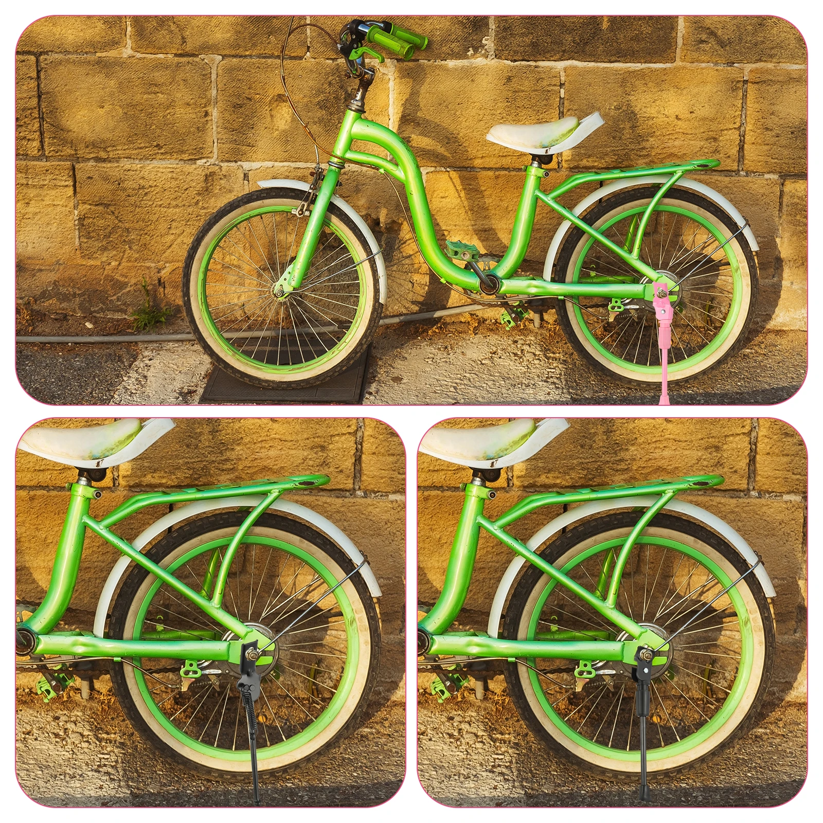 Children's Bike Kickstand - Adjustable Side Support for 12'' to 20'' Bicycles