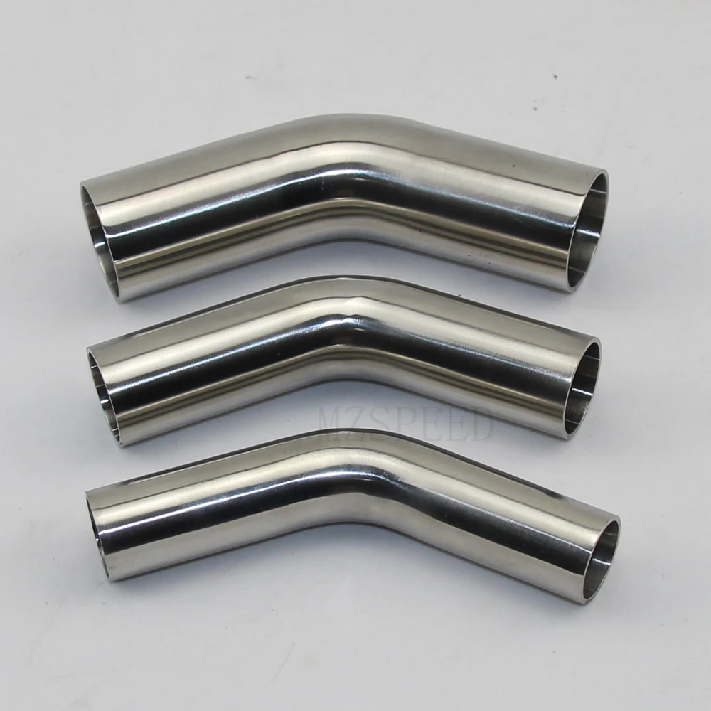 19/25/32/38/45/51mm OD Butt Welding 45 Degree Elbow SUS 304 Stainless Steel Sanitary Pipe Fitting Homebrew
