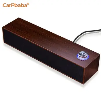 Carpbaba E350M Soundbar Home Theater Wired Bluetooth Speaker Computer Subwoofer Echo Wall Desktop Wooden Soundbox HiFi Stereo 6