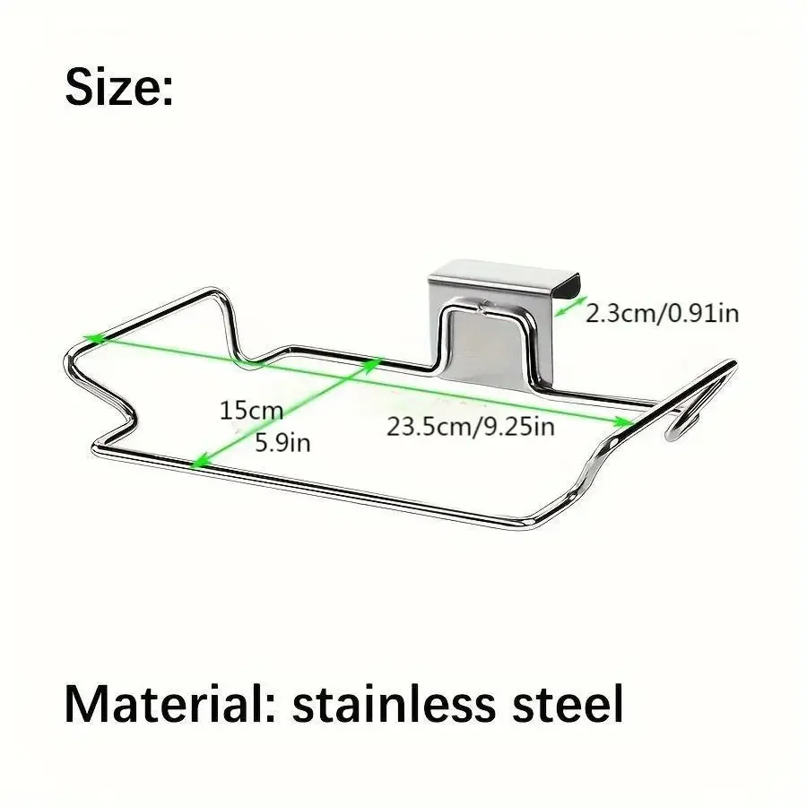 1PCS Stainless steel trash rack, closet Cabinet door trash bag holder, Kitchen accessories, 6