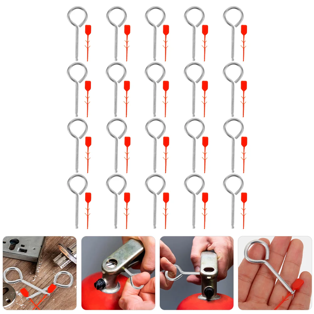 

20 Sets Fire Extinguisher Pull Pins Fire Equipment Pin Lock Pins with Seals Fire Extinguisher Accessories