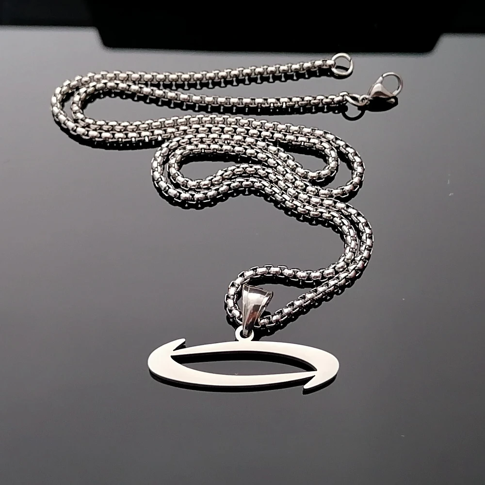 Opium 'O' Necklace High Polished Stainless Steel Pendant Nk Chain 4mm 24'' For Mens Jewelry 4