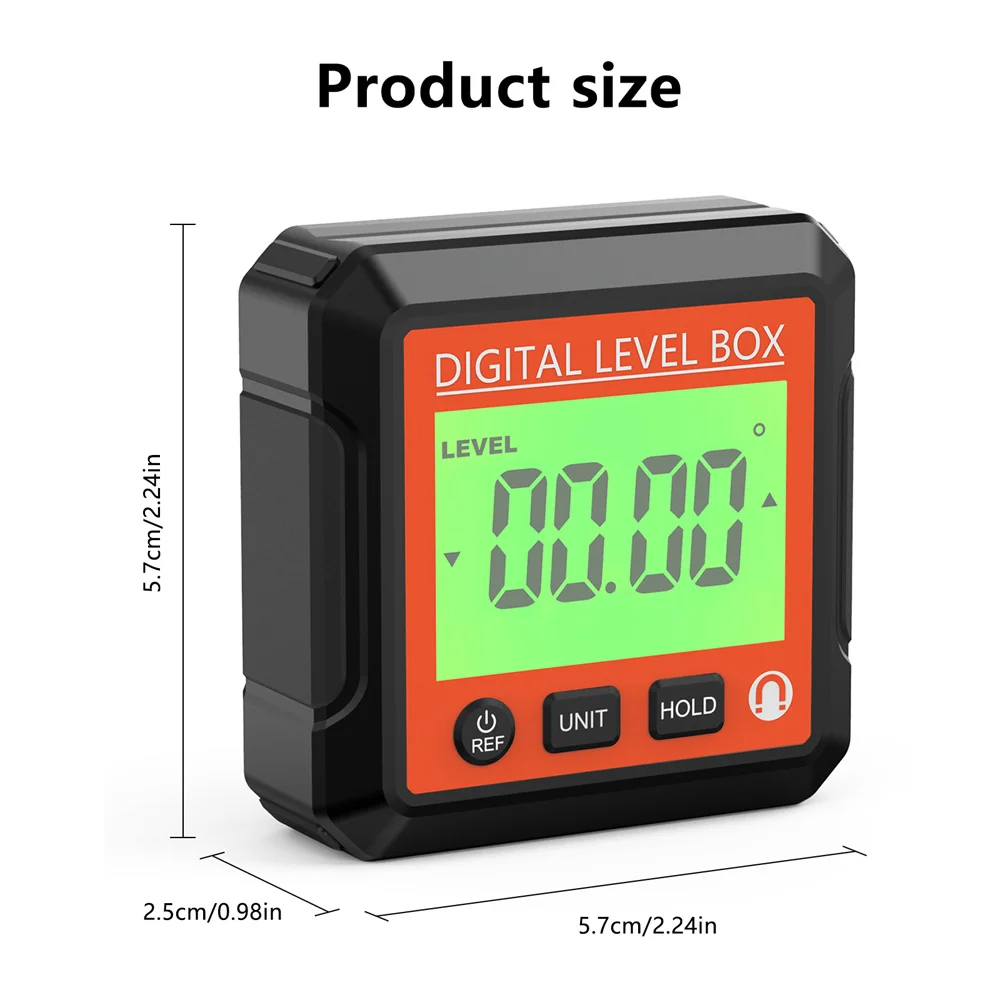 Digital Angle Gauge Magnetic Protractor Inclinometer Level Angle Finder Angle Cube Level Box With Magnes And Backlight 6