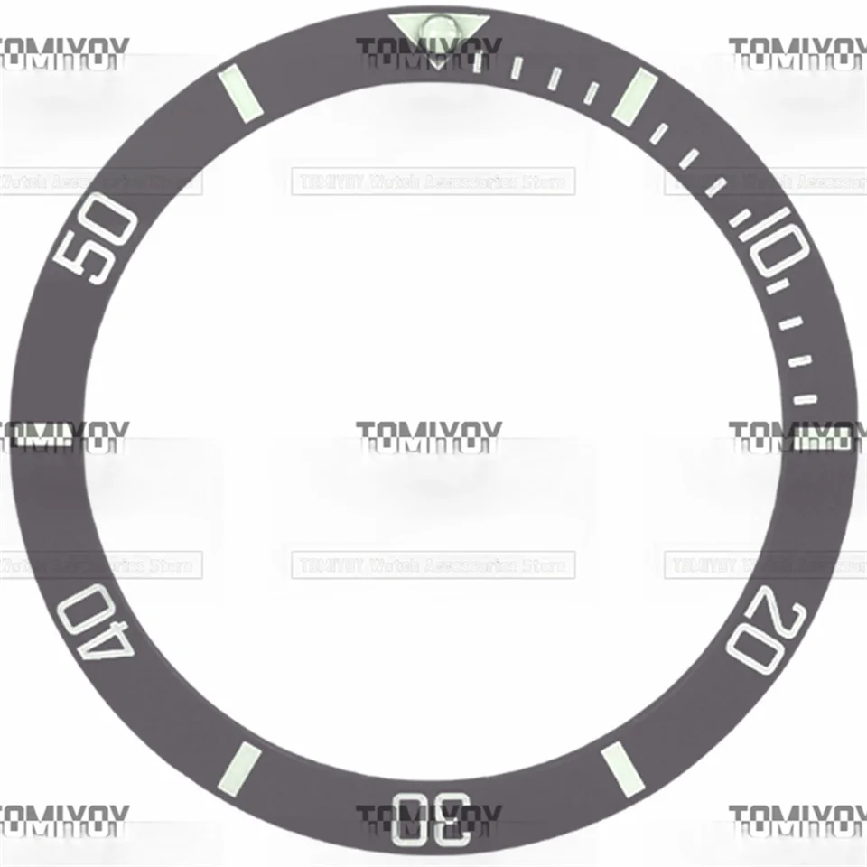 38MM×31.5MM Black Green Gray Blue Ceramic Green Luminous flat Bezel Insert Fit for SEIKO SUB Men's Mechanical Watch