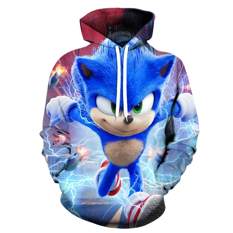 thumbnail image 1 of Sudadera con capucha de Sonic, recién llegada, sudaderas para niñas, sudaderas con capucha para niños de primavera y otoño, suéter de manga larga, ropa para niños, 1 of 5