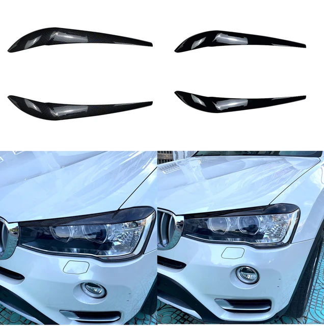 2pcs For BMW X3 F25 X4 F26 Headlight Eyelids Eyebrows Body Kit Sticker  Tuning 2014 2015 2016 2017 2018 Gloss Black ABS Plastic - AliExpress