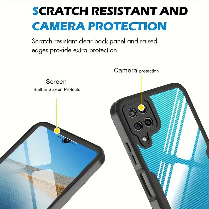 Dual-Sided Transparent Heavy Duty 360° Protective Case Cover