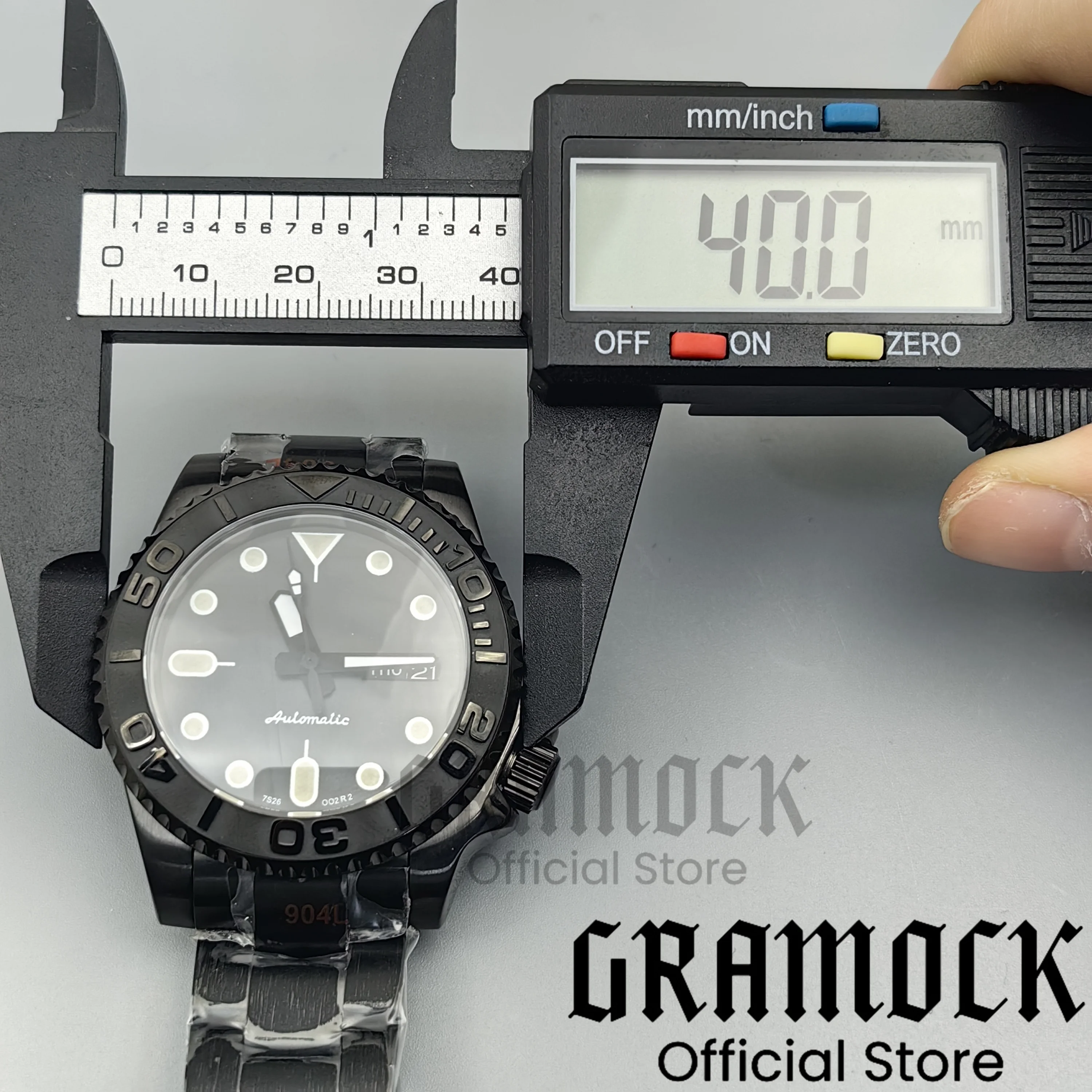 Gramock 40mm Men's Watch 4 o'clock 3.8 Crown NH36 Movement Week
