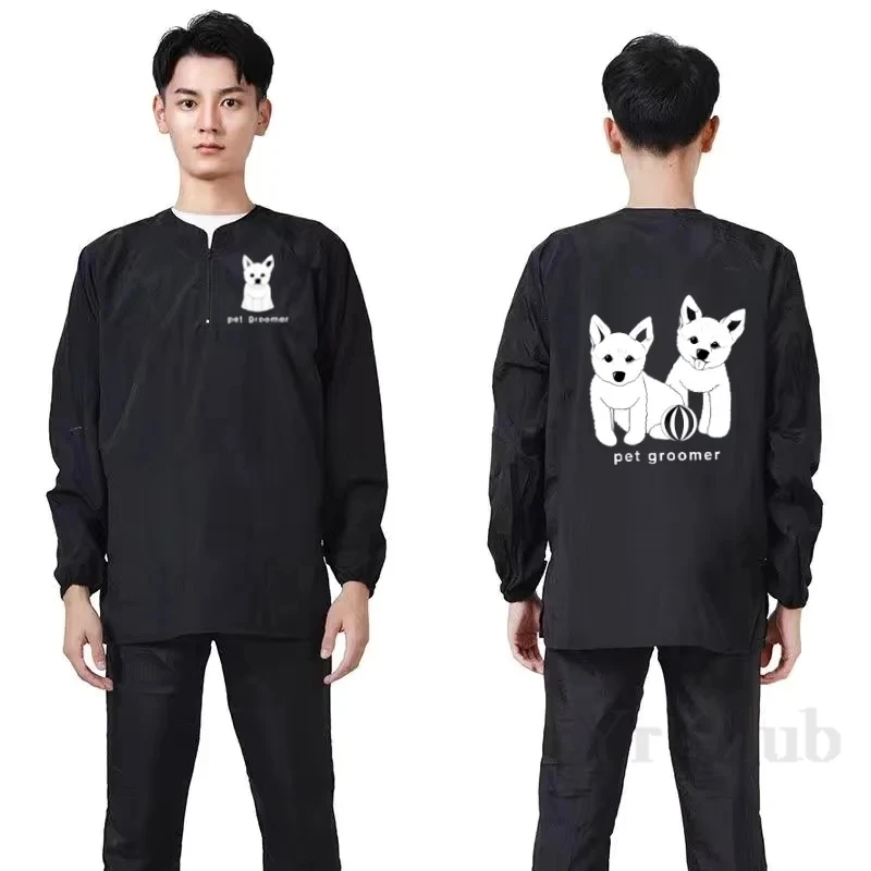 Long Sleeved Dog Grooming Clothing Pet Store Uniforms Anti Hair Anti-static Apron Pet Shearing Smock Pet Hospital Work Clothes 5