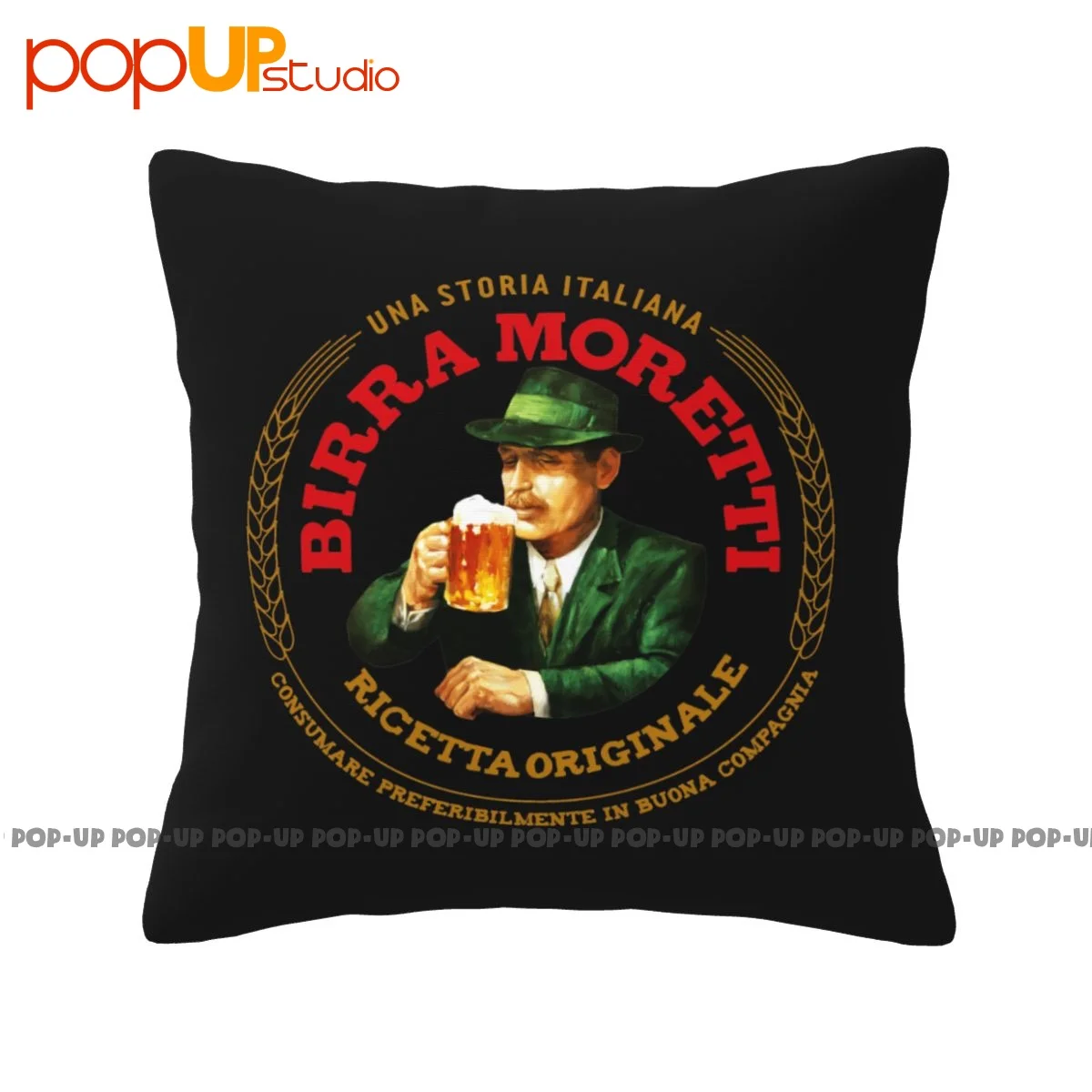 Modern Bira Moretti Italian Beer Alcohol Drink Federa Copricuscino Per La Decorazione Della Stanza Di Alta Qualità