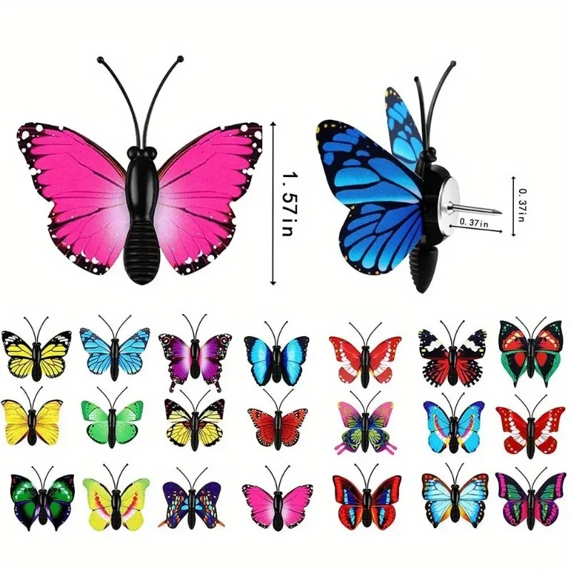 Butterfly Thumb Tacks Decorative Push Pins For Photo Wall Cork Board 30 Packs