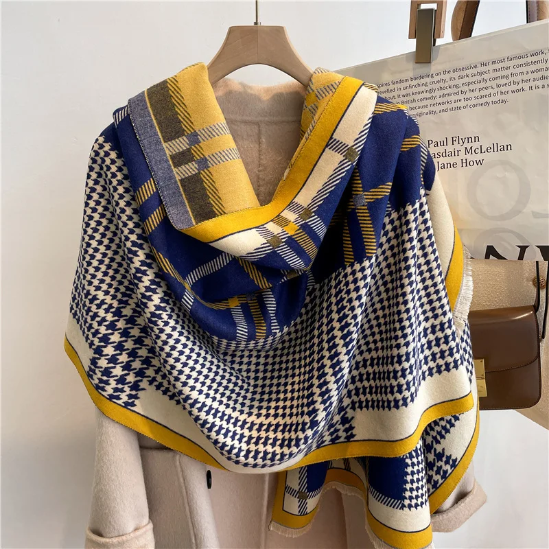 

2022 Luxury Winter Scarf Cashmere Shawls and Wraps Design Print Pashmina Stoles for Lady Thick Warm Blanket Fashion