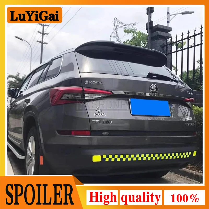 

Car Accessories ABS Plastic Material Gloss Black Color Rear Boot Trunk Wing Rear Roof Spoiler For Skoda Kodiaq 2017 2018 2019