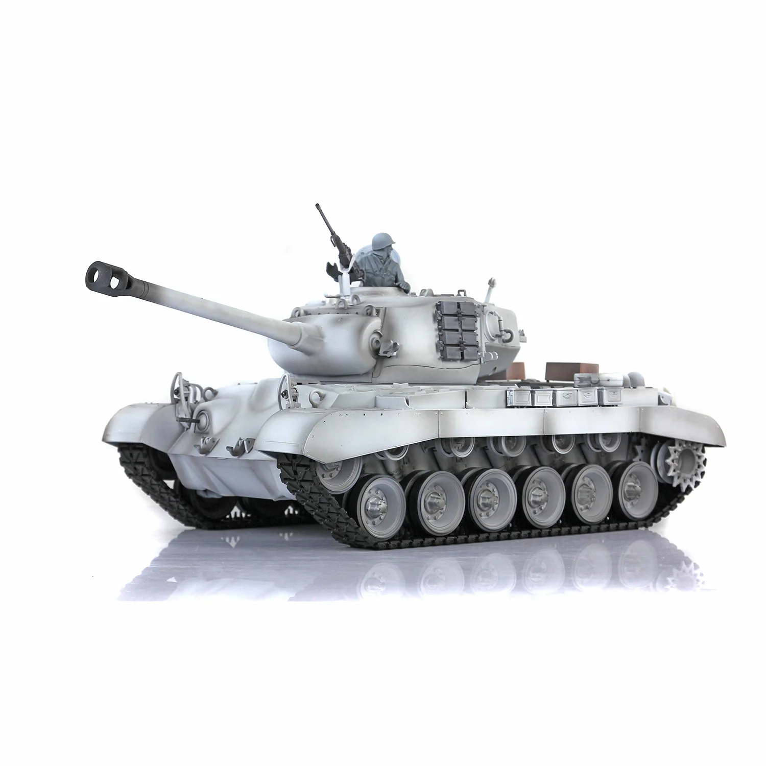 1/16 HENG LONG 7.0 M26 RC Tank 3838 360° Turret Steel Gearbox Barrel Recoil Soldier Infrared Fire Machine Gun BB Toys TH20332 4