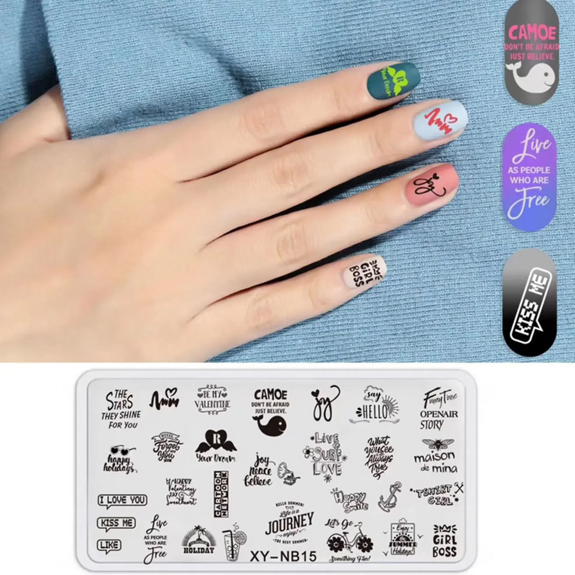 Flower Leaves Nail Stamping Plates Leaf Floral Butterfly Line Printing Stencil Nail Stamp Templates Nail Art Tools 4