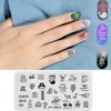 Flower Leaves Nail Stamping Plates Leaf Floral Butterfly Line Printing Stencil Nail Stamp Templates Nail Art Tools 4