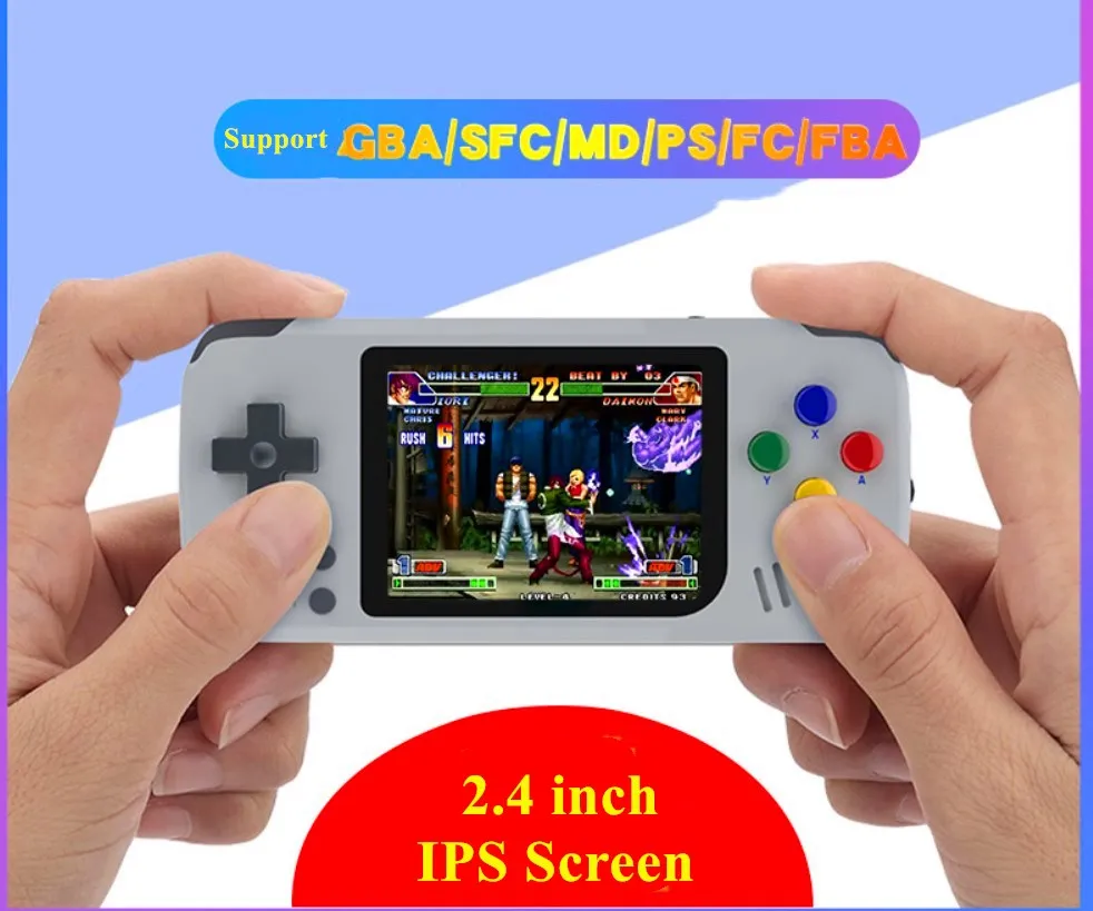 V2 PocketGo Handheld Game Console 2.4inch Screen Retro Game player With 32G TF Card NES/GB/GBC/SNES/SMD PS1 Gaming Consoles Box