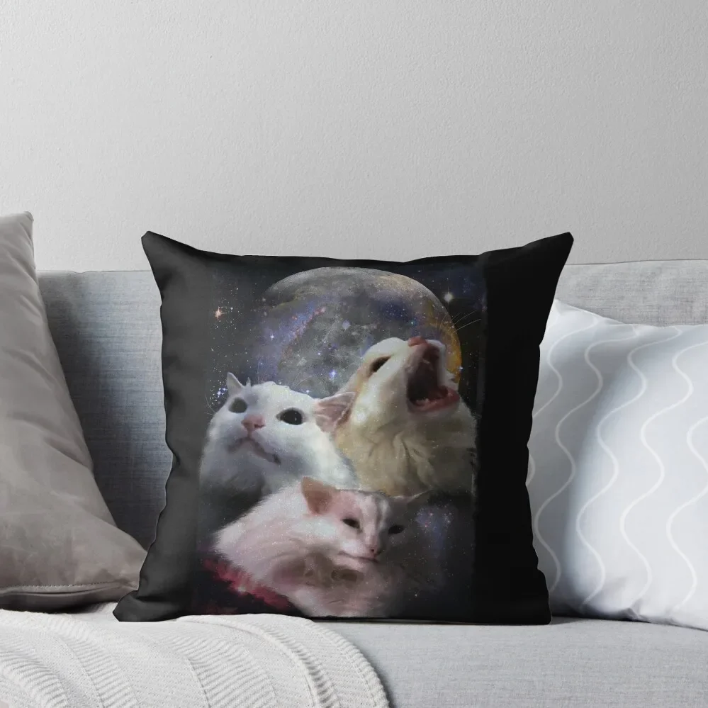 

Triple Thurston Moon Cats! Throw Pillow