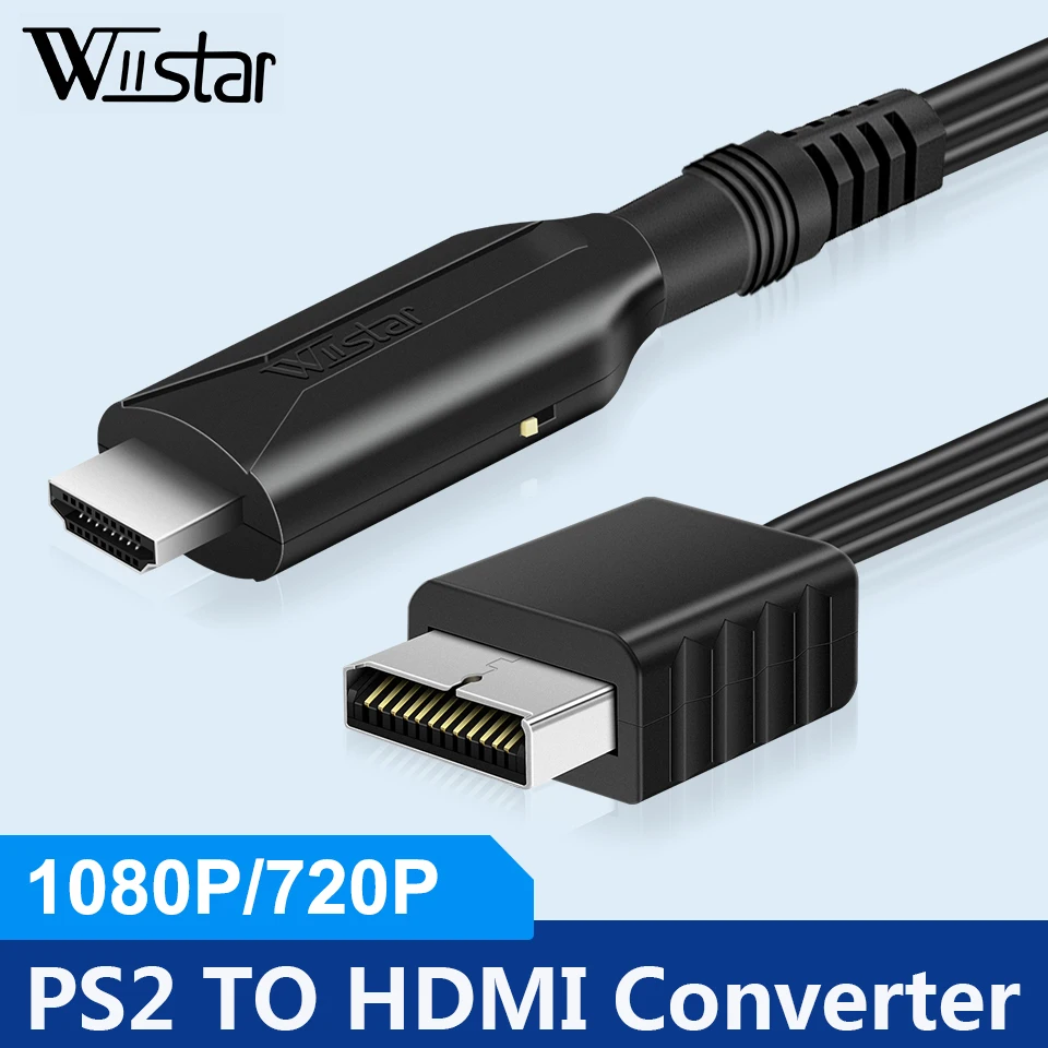 Portable PS1 PS2  to HDMI 480i/480p/576i Audio Video Converter Supports All PS2/PS1 Display Modes PS2 TO HDMI puluz 25cm folding portable 3 modes dual color temperature ring light photo lighting studio shooting tent box with 6 x dual side color backdrops size 25cm x 25cm x 25cm black