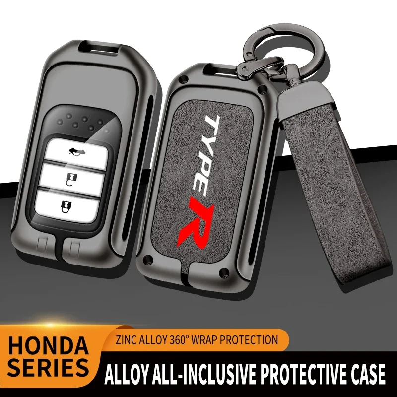 

Car TPU Zinc Alloy Key Case Bag For Honda TYPE R Accord Civic HRV CRV CITY Jazz Odyssey Spirior FIT Car KeyChain Metal Key Shell