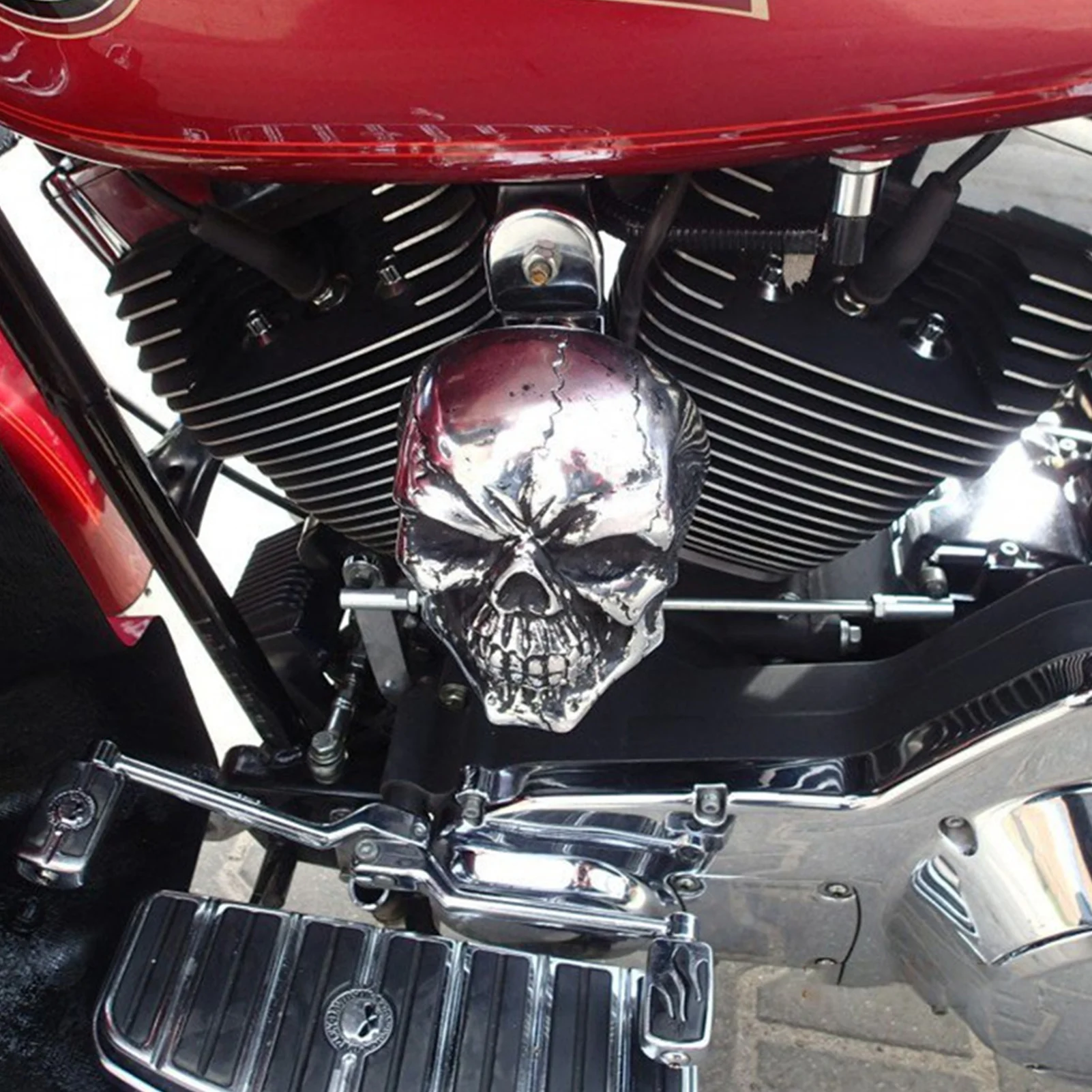 Tropicana Model Train Chrome Dome Satin Black Flaming Skull Horn Cover For  Harley-Davidson Motorcycles Chrome Dome Flaming Skull Cover, image size:1601x1601