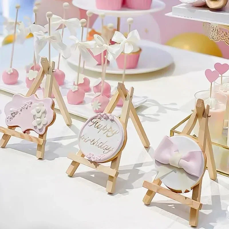 10 stücke Holz Mini Staffelei Rahmen Desktop Dreieck Display-ständer Hochzeit Tisch Karte Ständer Halter Kinder Malerei Handwerk Künstler Stativ – Detail 6