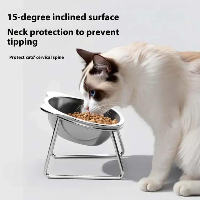 Eco-Friendly Stainless Steel Cat Bowl Stand - Elevated Feeder Anti-Tip Easy Clean Durable Pet Dish for Healthy Eating Eco-Friendly Stainless Steel Cat Bowl Stand - Elevated Feeder Anti-Tip Easy Clean Durable Pet Dish for Healthy Eating