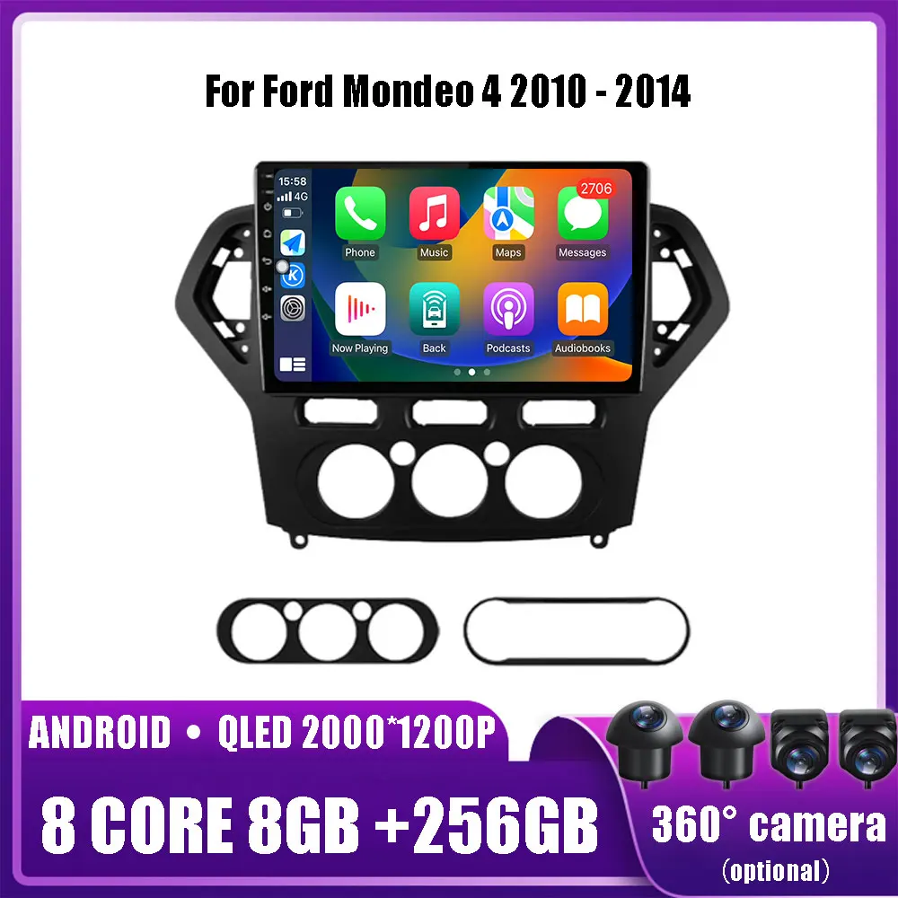 

Автомобильная Мультимедийная система, автомагнитола под управлением Android 14 IPS, с видеоплеером, GPS Навигатором, без DVD, для Ford Mondeo 4, 2010-2014, типоразмер 2 Din