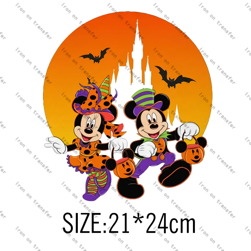 Disney Iron On Patch Set - PatcheD - Mickey & Minnie HALLOWEEN Icons