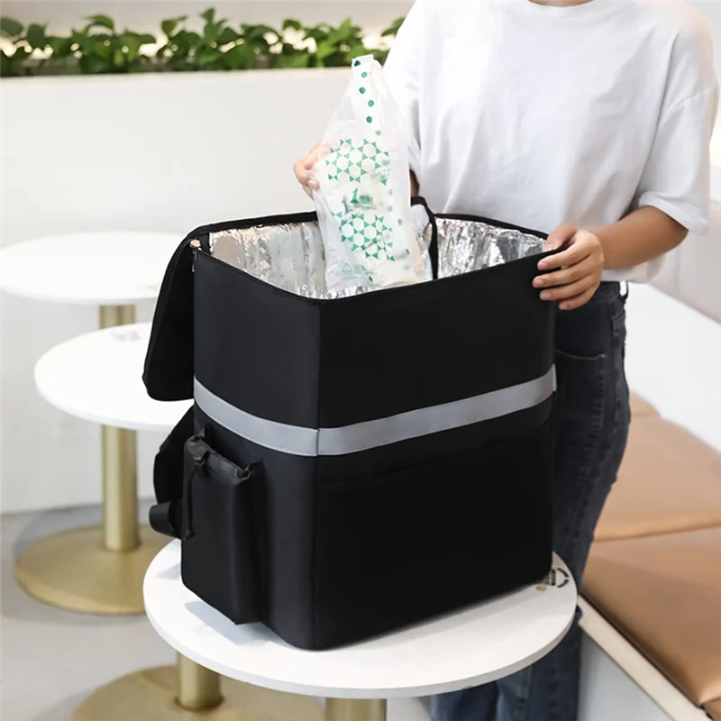 【RECOMMEND】Consegna zaino isolato di grande capacità da 35 litri, per ciclisti, borsa termica per alimenti e bevande, spesa e sp - immagine 4