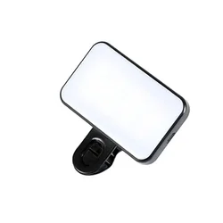 Rechargeable Portable Mini Clip - On Selfie Fill Light with Adjustable Brightness (Black)