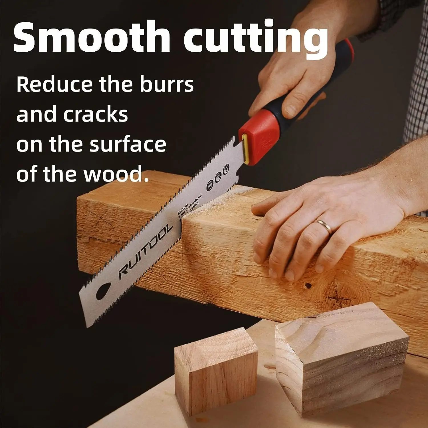 Description Picture 5 of item1PC Japanese Pull Saw 3-Edge Teeth Hand Saw SK5 Flexible Blade Non-Slip Handle Wood Saw Folding Saw for Woodworking Tools