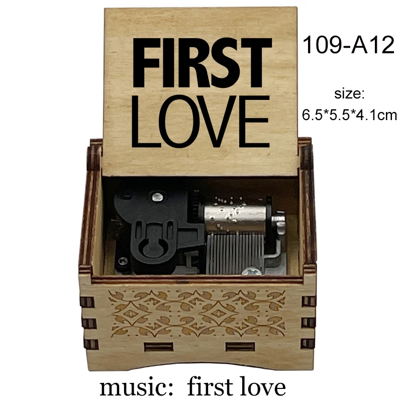 First Love Music Box Wooden Clockwork Musical Gifts For Girlfriend Lovely Birthday Christmas Cafe Decor Ornament