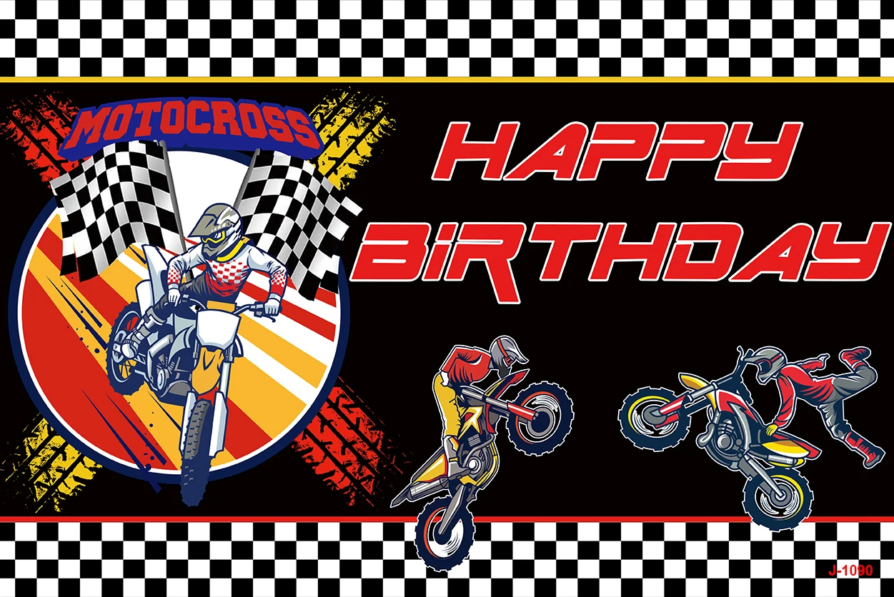 Desenhos animados Motocross Racing Backdrop para Crianças, Dirt Bike,  Motocicleta, Menino 1st Birthday Party, Decoração Banner, Cartaz -  AliExpress