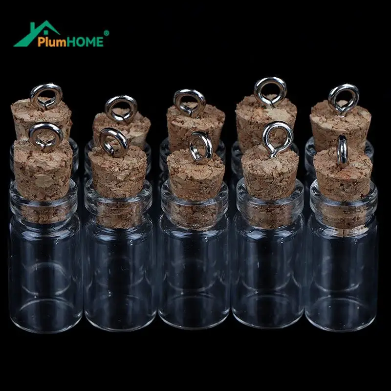 10Pcs Mini Glass Bottles Small Vials Cork Glass Jars Multi Usage Cork Wish New glass bottles mini glass bottles