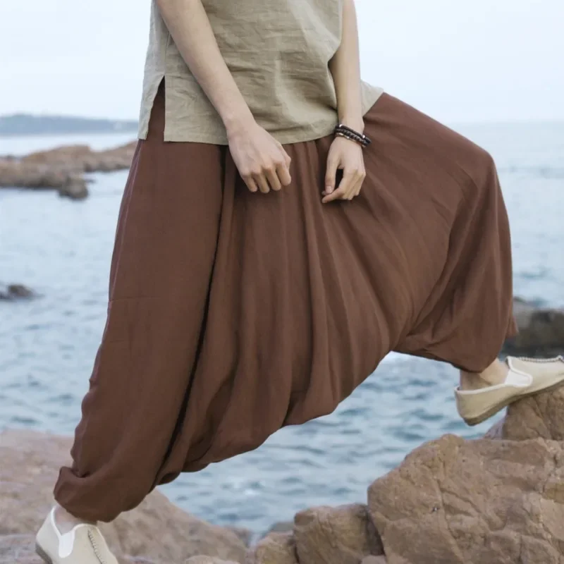 

Top Selling Product In 2021 Mafan Cloth Cotton Men's Clothing Thin Large Crotch Pants Travel Casual Pants Indian Style