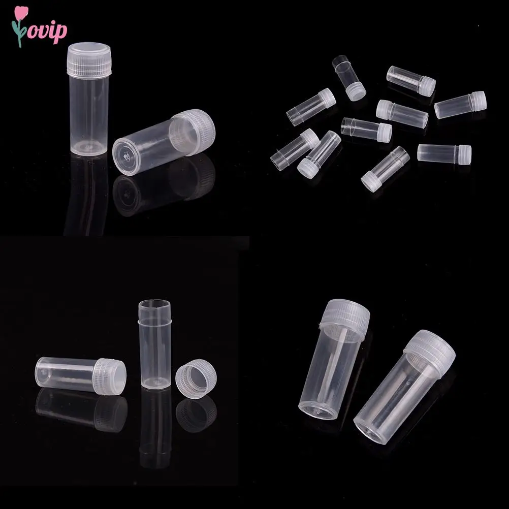 

10pcs 5ml Centrifuge Plastic Test Tubes Bottles Vials Sample Containers Powder Craft with Screw Caps Refillable Bottles