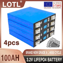 New 4pcs 3.2V 100AH Lifepo4 Lithium Iron Phosphate Cell DIY 12V 24V 36V 48V Rechargeable Battery Pack For Boat RV Golf Cart