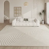 French Cream Washable Home Carpet Light Luxury Large Area Living Room Decorative Carpets Thickened Antifouling No Slip Rug 러그 1