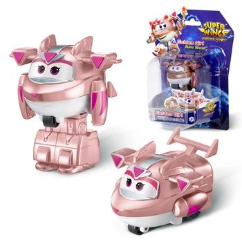 Super Wings Mini Traver 2 Inches Transform Robot to Plane in 3 Steps Action Figures Deformation Transforming Anime Toys For Kid 1