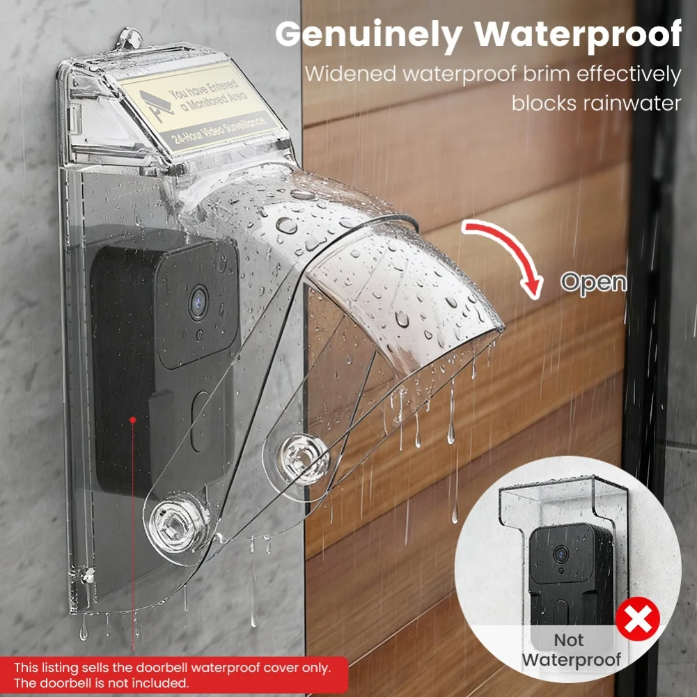 야외 비디오 초인종 카메라를 위한 삼중 보호 기능을 갖춘 회전식 투명 방수 비..