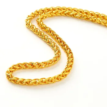 24K Yellow Gold Plated Dragon Head Rope Necklace For Men Vietnamese Gold Neck Chain Necklace Wedding Engagement Fine Jewelry