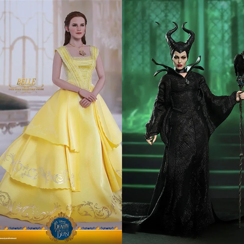 

Original Hot Toys MMS247 1/6 Maleficent Witch MMS422 Princess Belle Beauty and the Beast Emma Watson Female Full Set Model Toys