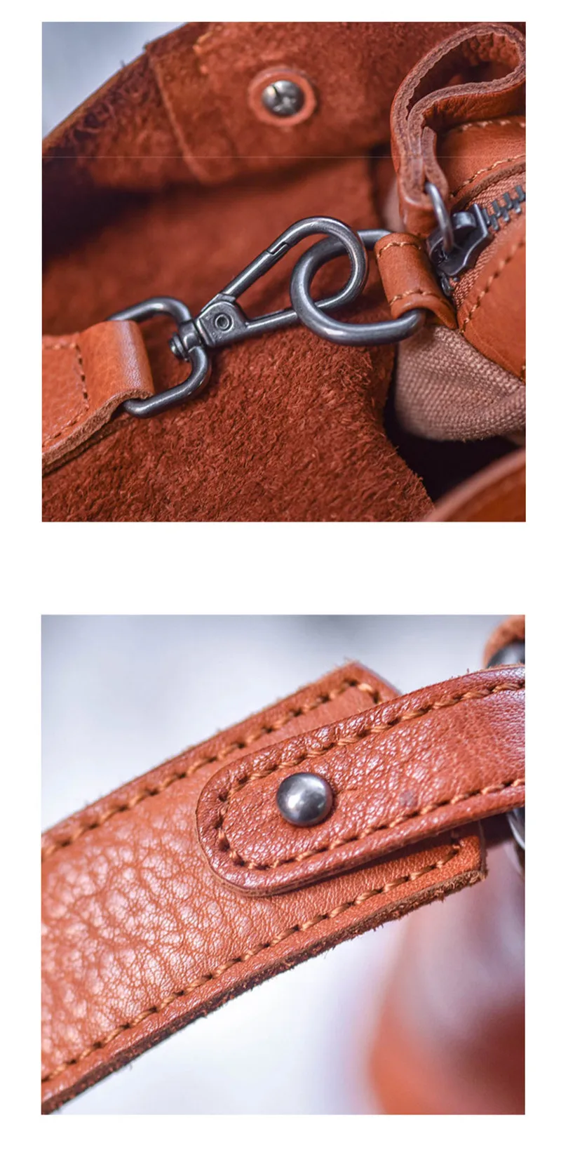 Fashion designer handmade natural genuine leather ladies small tote bag casual soft real cowhide women's multifunctional handbag